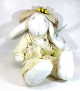 DDBOT LORA BUNNY RABBIT Russ Berrie vintage 4534 plush dress yellow - Picture 1 of 8