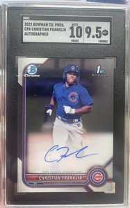 2022 Bowman Chrome Christian Franklin 1st Auto Gem Mint SGC 10/9.5