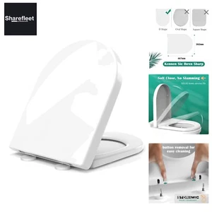 STOREMIC Toilettendeckel, WC Sitz mit Absenkautomatik, Klodeckel D-Form mit Q... - Bild 1 von 10