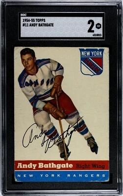 1954-55 Topps ANDY BATHGATE Rangers #11 SGC 2 Good Condition! - Image 1 of 2