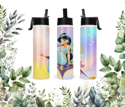 Botella de agua Princess Jasmine 22 oz vaso de acero inoxidable frasco aislante Foto 1 de 4