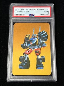 1985 Transformers Hasbro Action Card #6 TRAILBREAKER AUTOBOT PSA 9 MINT LOW POP