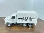 Vintage 90s See's Candies Metal White International Delivery Truck ERTL 10 Inch