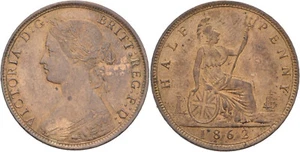 Großbritannien 1/2 Penny 1862 Victoria, 5,6g Original #G210 - Bild 1 von 1