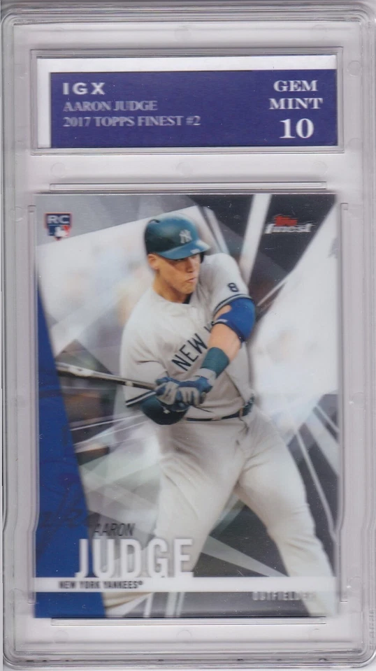 AARON JUDGE ROOKIE CARD 2017 New York Yankees Baseball TOPPS FINEST GEM MINT 10! - Image 1 of 1