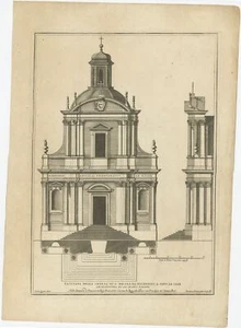 Antique Print of San Nicola da Tolentino agli Orti Sallustiani by De Rossi  - Picture 1 of 1