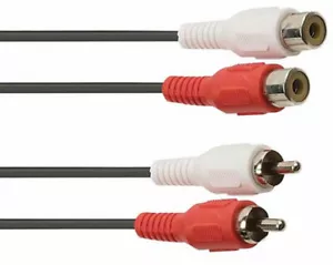 2M Twin RCA Phono ROSSO BIANCO Cavo ESTENSIONE AUDIO 2x maschio a 2 x femmina piombo - Foto 1 di 8