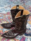 RARE Vintage 80's-90's Nocona Brown  J Toe Leather Western BOOTS 12.5D