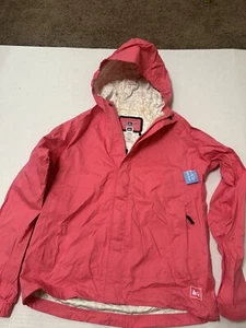 REI E1 Elements Jacket Girls Large Pink Hooded Windbreaker Rain Zip Pockets NWT - Picture 1 of 11