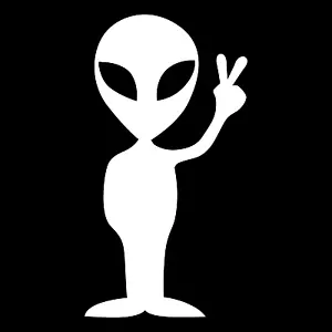 Peace Sign Alien Cool UFO Car Truck Window Wall Laptop Vinyl Decal Sticker. - Bild 1 von 2