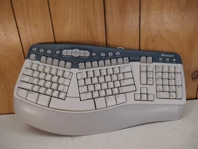 Vintage Microsoft Natural Multimedia PS/2 Keyboard RT9470 1.0A - Image 1 of 4