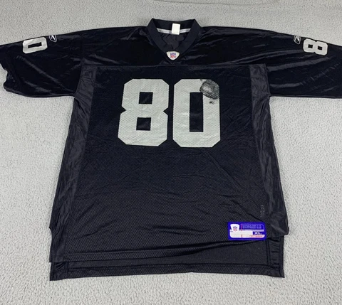 Oakland Raiders Jersey Men Extra Large Black Short Sleeve Reebok Jerry Rice Cover