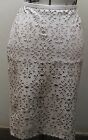 NWT Lord & Taylor White Laser Cut Faux Leather Women Skirt Sz 6P 28 In Waist