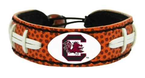 South Carolina Gamecocks Vintage Game Wear Leather Football Bracelet O/S     C Cover