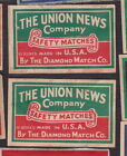 2  Ancienne étiquette  Allumettes Etats Unis BN123788 The Union News  