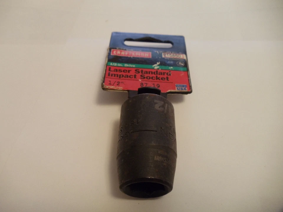 Craftsman 1/2" Drive 6 Pt Short Laser Etched Impact Socket 1/2" Rust 15850 USA - Image 1 of 1