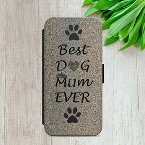DOG MUM PAW FRIEND GIFT FLIP WALLET PHONE CASE COVER FOR IPHONE SAMSUNG GOOGLE - Picture 1 of 9