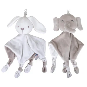 Soft Plush Elephant or Rabbit Baby Comforter Appease Blanket/Blankie With Rattle - Bild 1 von 15