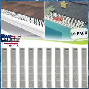 (Pack Of 10) 3ft. Snap-In White Gutter Guard Cover Screen Leaf Debris Protection