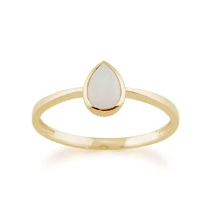 Anillo clásico de ópalo en forma de pera en oro amarillo de 9 quilates - Imagen 1 de 4