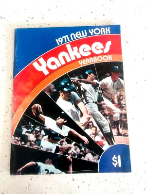 Revista del programa del anuario de béisbol 1971 de los Yankees de Nueva York Foto 1 de 4