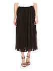 Michael Kors Women's Lined Elastic Waist Pull-on Midi Pleated Skirt Black, US L