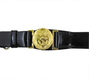 RN Royal Navy Schwertgürtel RN Marinegürtel schwarz PVC Patent R2346 - Bild 1 von 4