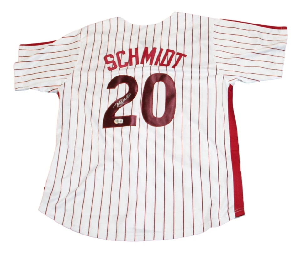 Mike Schmidt Autographed Jersey XL Phillies BAS Beckett - Image 1 of 4