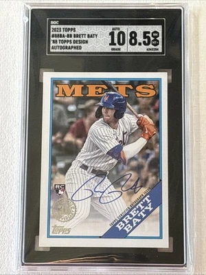 2023 Topps 1988 ‘88 Topps Design Brett Baty Autographed SGC 8.5 NM-MT+ 10 Auto - Image 1 of 2