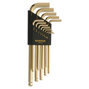 37937 Set of 13 Balldriver L-wrenches with GoldGuard Finish, Long Length, siz... - Picture 1 of 5