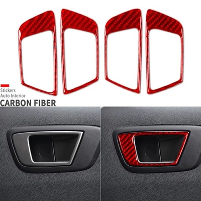 4 peças acabamento interno de fibra de carbono vermelho para Ford EcoSport 2018-25 - Imagem 1 de 4