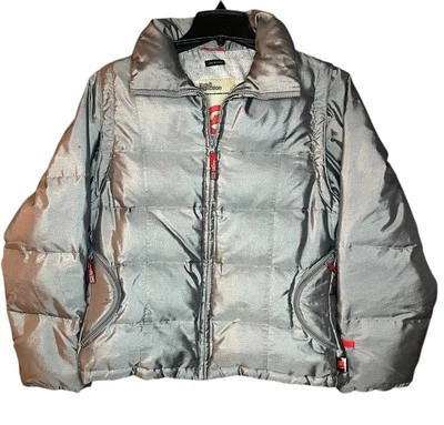 Ecko Function Silver Zip Off Arm Puffer Jacket Medium - Image 1 of 4