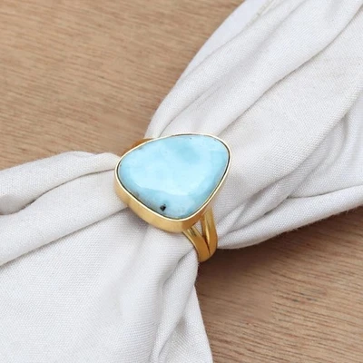 Larimar Gemstone Handmade Silver Jewelry  "11" - Image 1 of 4