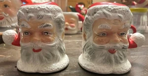 Vintage TII Paar Kerzenständer Weihnachtsmannkopf - Bild 1 von 7