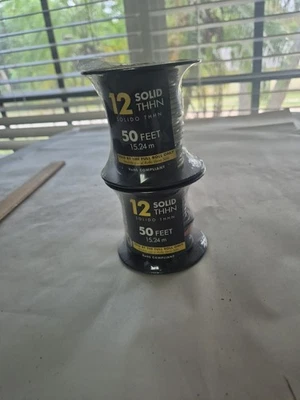 2 Rolls Southwire 12 AWG Solid THHN Wire – 50 ft Each (Total 100 ft)  - Image 1 of 3