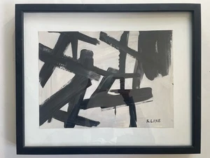 Franz Kline Original Painting on Paper Black White Abstract Expressionist B32 - Picture 1 of 9