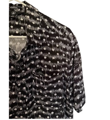 Volcom Men’s Classic Fit Black Short Sleeve Button-Up Shirt Surf Skate Print XL - Image 1 of 4