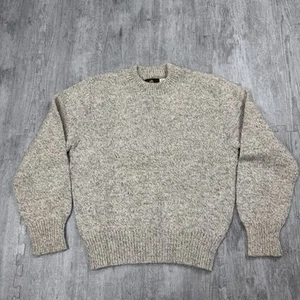 VTG MENS OATMEAL RAGG WOOL WOOL BLEND PULLOVER CREWNECK SWEATER FISHERMAN SZ M - Picture 1 of 5