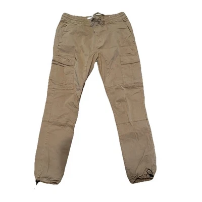 Pantalones Pacsun Para Hombre Talla Grande Caqui Pantalones Carga Cinch Tobillos City Foto 1 de 4