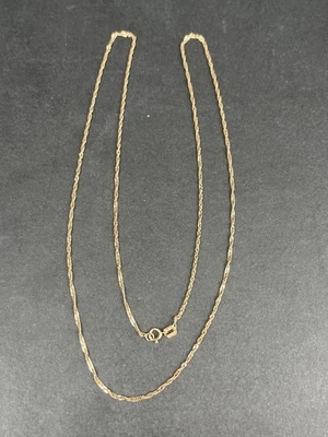 "Collar de cadena Singapur oro rosa blanco 14K - 22"" - 1 mm marcado 14KT y SII Italia" Foto 1 de 4