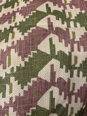 Thibaut Melrose Check fabric Lavender and Green-Wanderlust collection 91" - Image 1 of 4