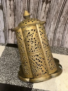 Vintage Deko Messing gelocht hängend Kerzenhalter Windlicht - Bild 1 von 10