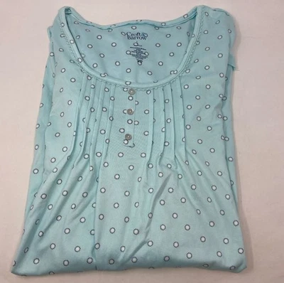 Camisa para dormir Croft & Barrow® acogedora de lujo para mujer - tinte aguamarina - grande Foto 1 de 4