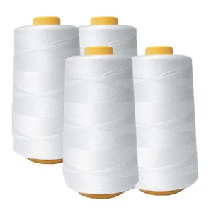 AK Trading 4-Pack White All Purpose Sewing Thread Cones (6000 Yards Each) of ... - Picture 1 of 8