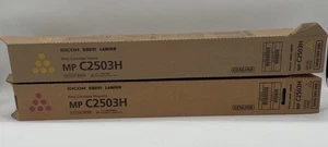 Genuine Set Of 2 Ricoh Toners Y, M 841919,841920 For MP C2503H - Picture 1 of 4