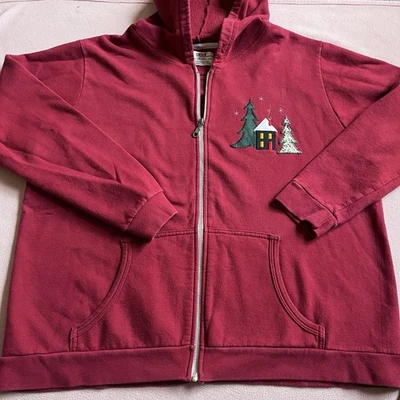 Sudadera con capucha y cremallera temática Navidad/Invierno de colección Anvil para mujer talla XL Foto 1 de 4