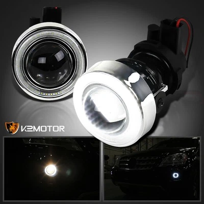 Fits 3" 40-LED Halo Rim Angel Eye Projector Fog Lights Bumper Driving Lamps Foto 1 de 4
