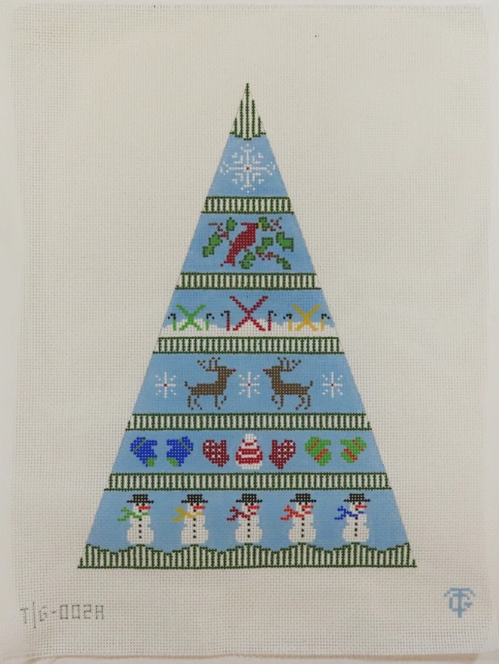 HANDPAINTED NEEDLEPOINT  - Christmas Triangle (68) - Image 1 of 1