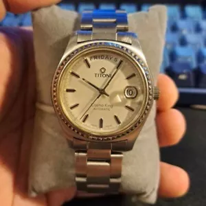 Rare Titoni President Cosmo King Automatic ETA Swiss White Dial Vintage Watch - Picture 1 of 5