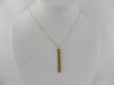 Collar colgante EFFY® llave griega barra vertical 18" en oro de 14k Foto 1 de 4